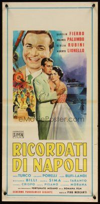 6d708 RICORDATI DI NAPOLI Italian locandina '58 romantic artwork by Carlantonio Longi!