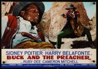 6d734 BUCK & THE PREACHER English Italian photobusta '72 Sidney Poitier and Harry Belafonte!