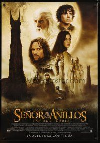 6d063 LORD OF THE RINGS: THE TWO TOWERS advance DS Mexican poster '02 Tolkien epic, cast montage!