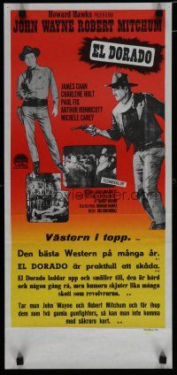 6d141 EL DORADO Swedish stolpe '66 John Wayne, Robert Mitchum, Howard Hawks directed!
