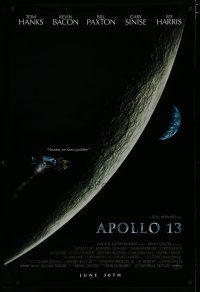 6e058 APOLLO 13 moon style advance 1sh '95 Ron Howard, Tom Hanks, Houston, we have a problem!