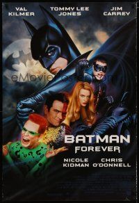 6e083 BATMAN FOREVER DS 1sh '95 Val Kilmer, Nicole Kidman, Tommy Lee Jones, Jim Carrey
