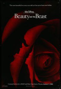 6e095 BEAUTY & THE BEAST advance DS 1sh R02 Walt Disney cartoon classic, art of cast in rose!