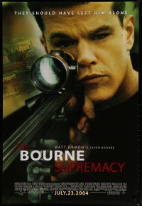 6e128 BOURNE SUPREMACY advance DS 1sh '04 Matt Damon w/rifle, they should have left him alone!