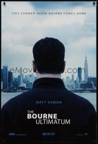 6e129 BOURNE ULTIMATUM teaser DS 1sh '07 cool image of Matt Damon as Jason Bourne!