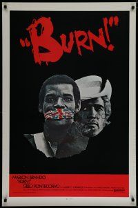 6e148 BURN int'l 1sh '70 Marlon Brando profiteers from war, directed by Gillo Pontecorvo!