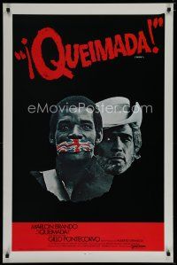 6e149 BURN Spanish/U.S. 1sh '70 Marlon Brando profiteers from war, directed by Gillo Pontecorvo!