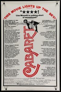 6e155 CABARET 1sh '72 singing & dancing Liza Minnelli in Nazi Germany, directed by Bob Fosse!