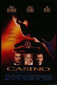 6e165 CASINO int'l DS 1sh '95 Martin Scorsese, Robert De Niro & Sharon Stone, Joe Pesci w/dice!