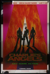 6e172 CHARLIE'S ANGELS mylar int'l teaser 1sh '00 Cameron Diaz, Drew Barrymore & Lucy Liu!