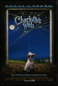 6e173 CHARLOTTE'S WEB advance DS 1sh '06 Dakota Fanning, great image of classic pig!
