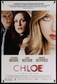 6e178 CHLOE DS 1sh '10 Julianne Moore, Liam Neeson, Amanda Seyfried close-up!
