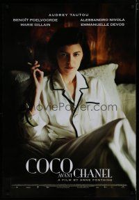 6e192 COCO BEFORE CHANEL int'l 1sh '09 seated portrait of pretty smoking Audrey Tautou!