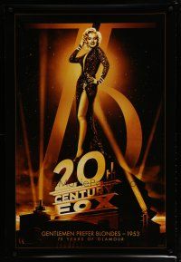 6e003 20TH CENTURY FOX 75TH ANNIVERSARY commercial poster '10 Marilyn in Gentlemen Prefer Blondes!
