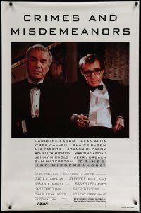 6e206 CRIMES & MISDEMEANORS style B 1sh '89 Woody Allen directs & stars with Martin Landau!