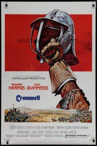 6e208 CROMWELL 1sh '70 Richard Harris, Alec Guinness, cool art of helmet by Brian Bysouth!