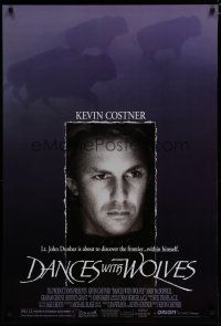 6e217 DANCES WITH WOLVES DS 1sh '90 Mary McDonnell, Kevin Costner directs & stars!