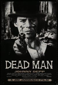 6e233 DEAD MAN 1sh '96 great image of Johnny Depp pointing gun, Jim Jarmusch weird western!