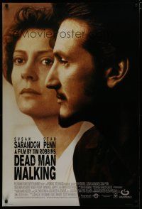 6e235 DEAD MAN WALKING DS 1sh '95 great close-up images of Best Actress Susan Sarandon, Sean Penn!