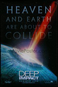 6e241 DEEP IMPACT teaser DS 1sh '98 Robert Duvall, Tea Leoni, Heaven & Earth are about to collide!