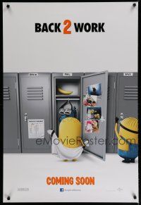 6e243 DESPICABLE ME 2 advance DS 1sh '13 wacky image of cast in locker room from CGI comedy!