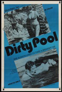 6e254 DIRTY POOL 1sh '70 Neola Graef, sexy Uschi Digard & full-figured gals, swimming pool sex!