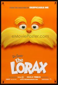 6e261 DR. SEUSS' THE LORAX advance DS 1sh '12 great image of title character!