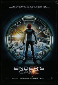 6e285 ENDER'S GAME teaser DS 1sh '13 sci-fi, Harrison Ford, Asa Butterfield in the title role!