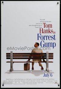 6e314 FORREST GUMP advance DS 1sh '94 Tom Hanks waiting for the bus, Robert Zemeckis!