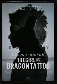 6e333 GIRL WITH THE DRAGON TATTOO advance DS 1sh '11 Daniel Craig, Rooney Mara in title role!