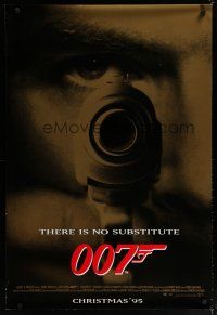 6e341 GOLDENEYE advance DS 1sh '95 Pierce Brosnan as secret agent James Bond 007, cool close-up!