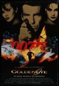 6e342 GOLDENEYE DS 1sh '95 Pierce Brosnan as Bond, Isabella Scorupco, sexy Famke Janssen!