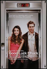 6e343 GOOD LUCK CHUCK advance 1sh '07 image of sexy Jessica Alba & Dane Cook in elevator!