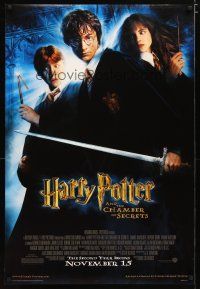 6e371 HARRY POTTER & THE CHAMBER OF SECRETS advance DS 1sh '02 Daniel Radcliffe, Emma Watson, Grint