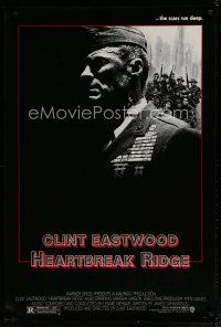 6e374 HEARTBREAK RIDGE 1sh '86 Clint Eastwood all decked out in uniform & medals!