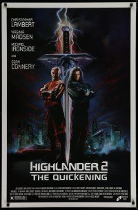 6e387 HIGHLANDER 2 1sh '91 great artwork of immortals Christopher Lambert & Sean Connery!