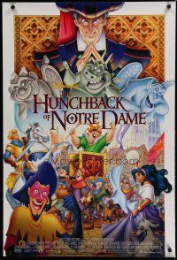 6e417 HUNCHBACK OF NOTRE DAME DS 1sh '96 Walt Disney, Victor Hugo, art of cast on parade!