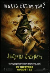6e457 JEEPERS CREEPERS teaser 1sh '01 Justin Long, creepy image, what's eating you?