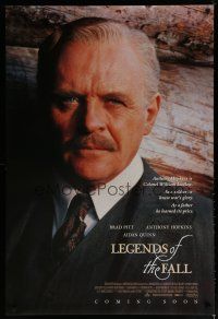 6e488 LEGENDS OF THE FALL int'l advance DS 1sh '94 portrait image of Anthony Hopkins!