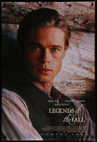 6e487 LEGENDS OF THE FALL int'l advance DS 1sh '94 cool portrait image of Brad Pitt!