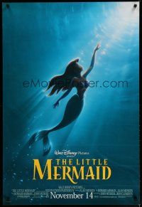 6e501 LITTLE MERMAID advance DS 1sh R97 Ariel swimming to the surface, Disney underwater cartoon!