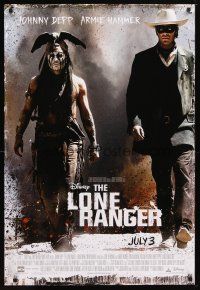 6e506 LONE RANGER advance DS 1sh '13 Disney, Johnny Depp, Armie Hammer in the title role!