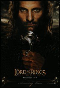 6e515 LORD OF THE RINGS: THE RETURN OF THE KING teaser DS 1sh '03 Viggo Mortensen as Aragorn!