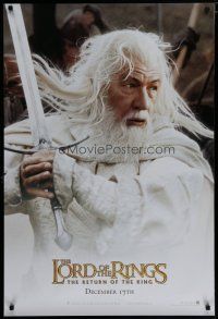 6e513 LORD OF THE RINGS: THE RETURN OF THE KING teaser DS 1sh '03 Ian McKellen as Gandalf!