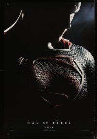 6e529 MAN OF STEEL teaser DS 1sh '13 close-up of Henry Cavill in the title role as Superman!