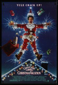 6e561 NATIONAL LAMPOON'S CHRISTMAS VACATION DS 1sh '89 Consani art of Chevy Chase, yule crack up!