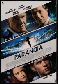 6e586 PARANOIA advance DS 1sh '13 Liam Hemsworth, Gary Oldman, Amber Heard, Harrison Ford!