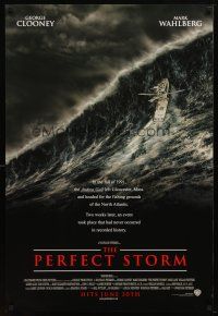 6e592 PERFECT STORM advance DS 1sh '00 Wolfgang Petersen, fishermen George Clooney & Mark Wahlberg!
