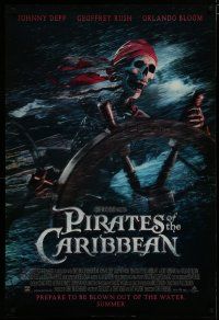 6e603 PIRATES OF THE CARIBBEAN advance DS 1sh '03 cool image of skeleton!