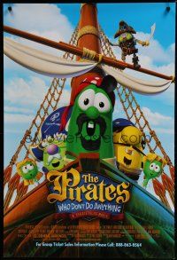 6e607 PIRATES WHO DON'T DO ANYTHING DS 1sh '08 wacky image of CGI buccaneers, Veggietales!